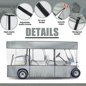 golf cart enclosure, rain enclosure for golf cart, vinyl enclosure