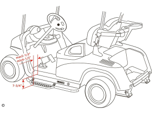 golf cart nerf bar, side bars for golf cart, golf cart parts